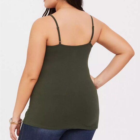 Torrid 5X Tank Top Cami Olive/Army Green Foxy Plus Size Layering Shirt Tee NWT - Picture 3 of 3